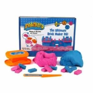 6 קוביות BrickMaker + ערכת בצק קינטי כחול/ורוד