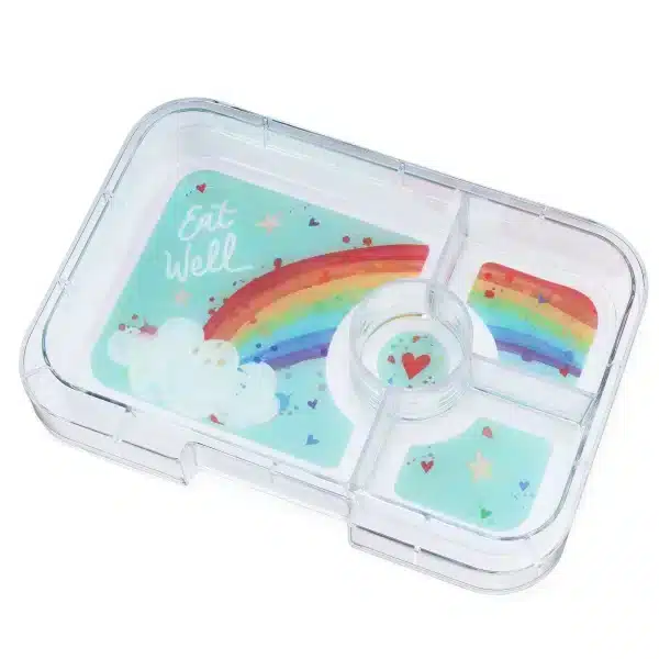מגש לקופסת אוכל יאמבוקס מחולקת טאפאס - 4 תאים Rainbow