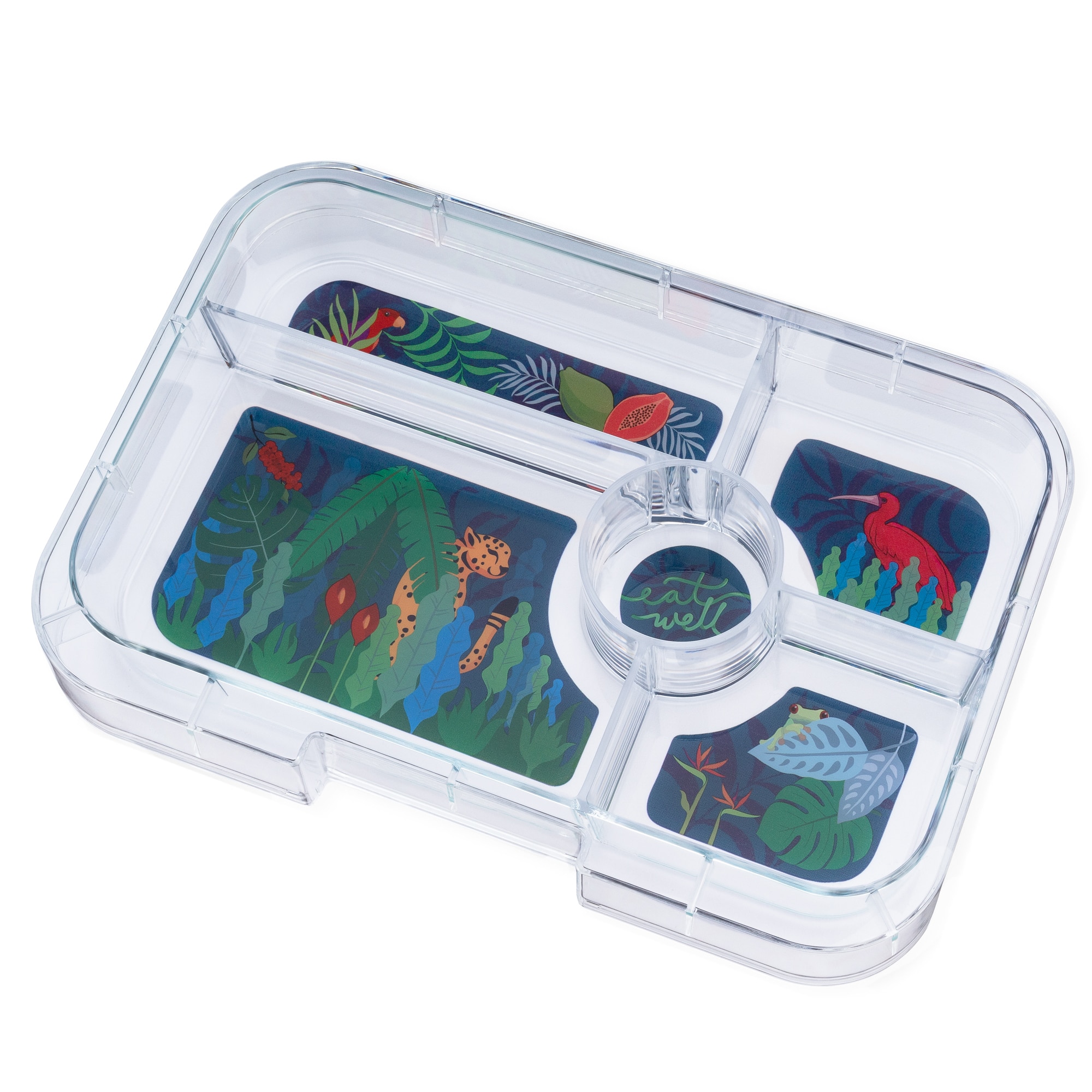 מגש לקופסת אוכל יאמבוקס מחולקת טאפאס - 5 תאים Jungle 2904