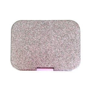 קופסת אוכל מאנץ’ בוקס עם נצנצים Sparkle Pink (Maxi6 clear tray)