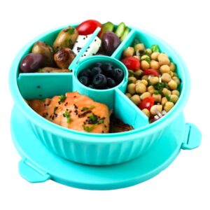 קופסת אוכל לסלט Poke Bowl – Paradise Aqua, 3 תאים