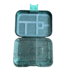 קופסת אוכל מאנץ' בוקס עם נצנצים Sparkle Aqua (Midi5 clear tray)