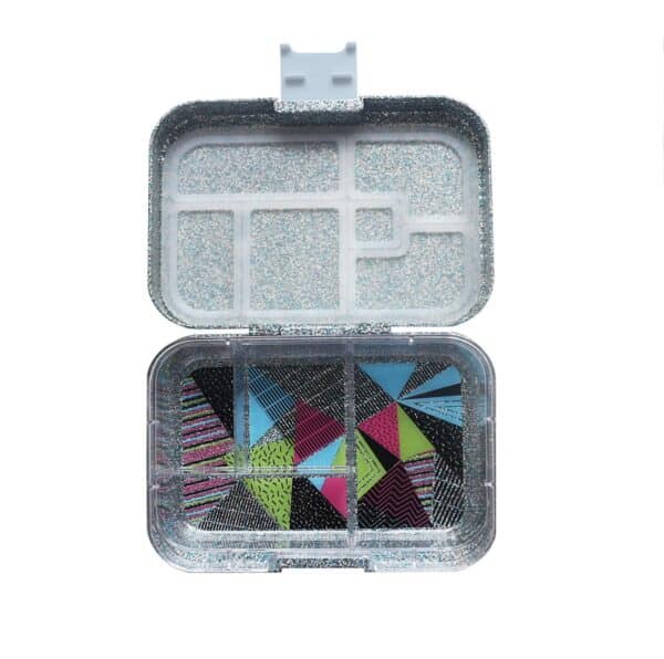קופסת אוכל מאנץ' בוקס עם נצנצים Sparkle Blue (Mega4 artwork tray) 7607
