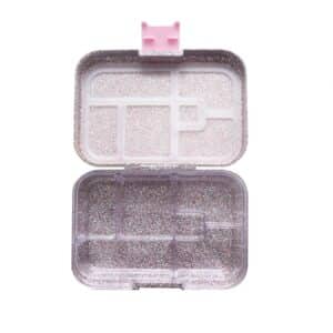 קופסת אוכל מאנץ' בוקס עם נצנצים Sparkle Pink (Maxi6 clear tray)